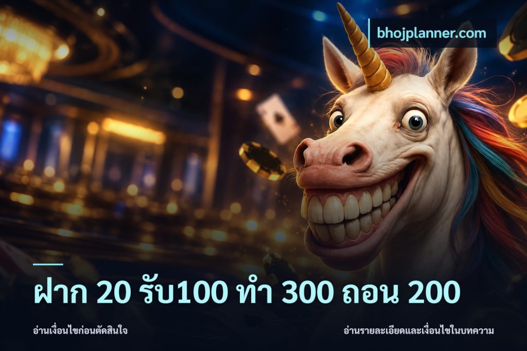 ฝาก 20 รับ100 ทํา 300 ถอน 200