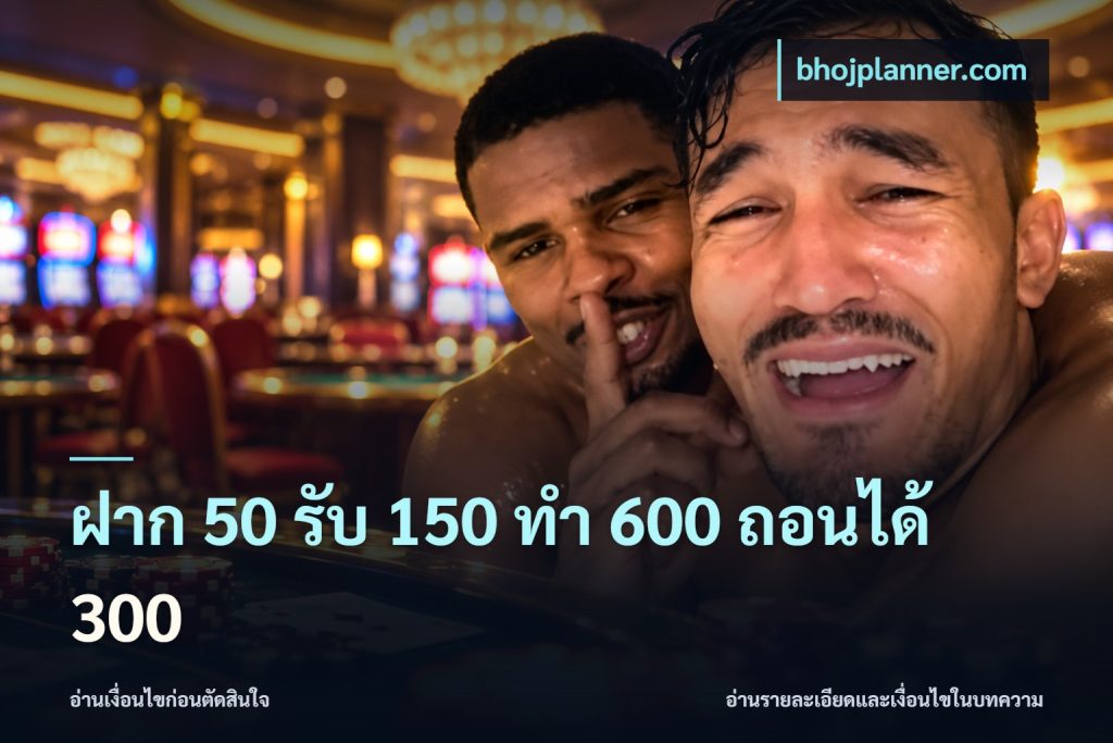 ฝาก 50 รับ 150 ทํา 600 ถอนได้ 300