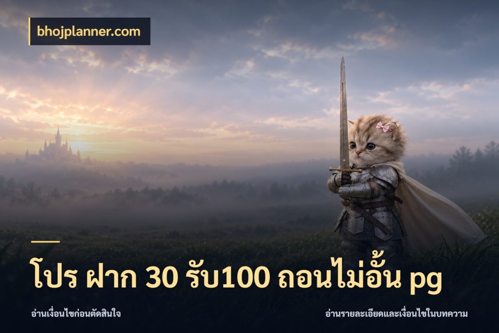 โปร ฝาก 30 รับ100 ถอนไม่อั้น pg จับประเด็นยอดรับก่อนเลือกความสนุก สไตล์ bhojplanner.com