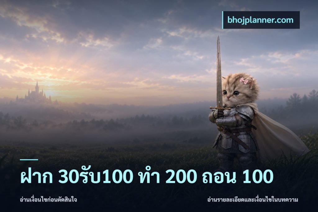 ฝาก 30รับ100 ทํา 200 ถอน 100