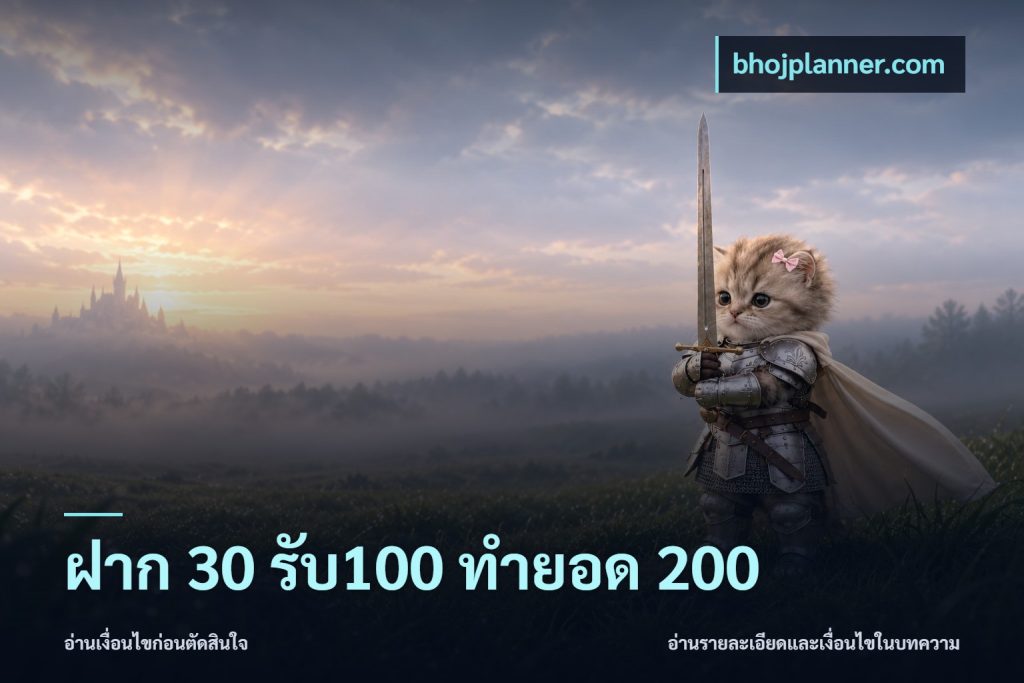 ฝาก 30 รับ100 ทำยอด 200
